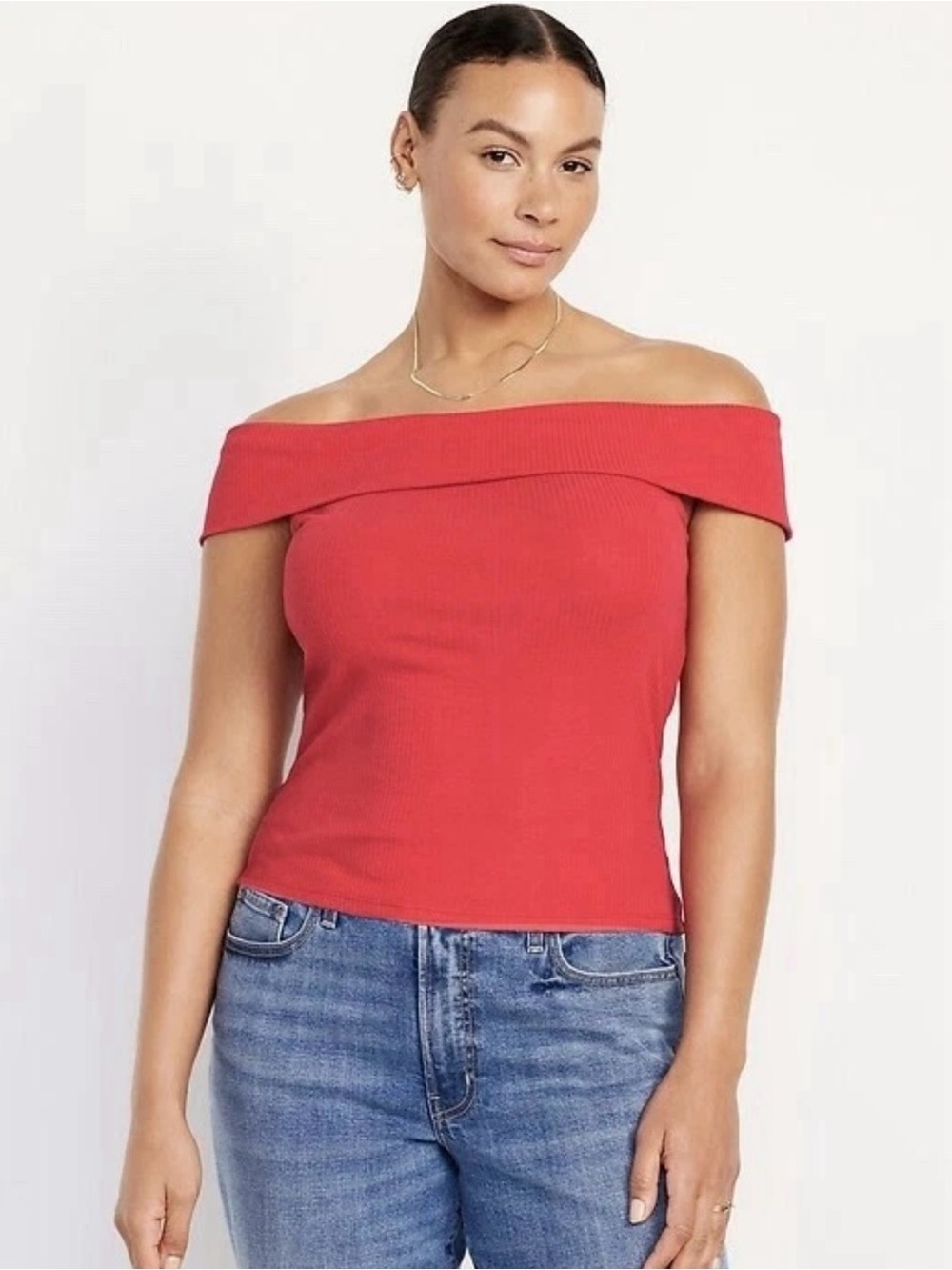 NWT Old Navy Womens Ribbed Off-Shoulder  Scoop Neck Top